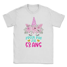 Load image into Gallery viewer, Enfant T Shirt 53 Ans Fille Anniversaire Cadeau Licorne T Shirt copy - Unisex T-Shirt - White

