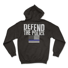 Load image into Gallery viewer, Police Shirt, Defended The Police Tee, American Blue Line Cop, - Hoodie - Black
