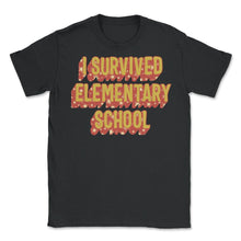 Load image into Gallery viewer, I Survived Elementary School Shirt, Vintage Graduation Gift End Of - Unisex T-Shirt - Black
