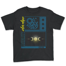 Load image into Gallery viewer, Eclipse Shirt, Totality Solar Eclipse 04 08 24 3 Tee, Astronomy Solar - Youth Tee - Black
