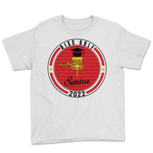 Load image into Gallery viewer, Disc Golf Senior 2022 Player Graduation Class of 2022 T Shirt - Youth Tee - White
