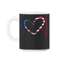 Load image into Gallery viewer, Memorial Day Shirt, USA Heart Veterans Military American Flag 4th of - 11oz Mug - Black on White
