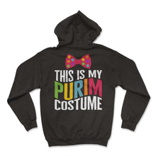Load image into Gallery viewer, Purim Shirt, This Is My Purim Costume Bow Tie Tee, Jewish Costume - Hoodie - Black
