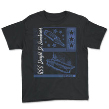 Load image into Gallery viewer, Father Shirt, Been There Done That Warship Tee, USS Dwight D - Youth Tee - Black
