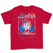 Load image into Gallery viewer, 4th Of July Shirt, Abolish Sleevery Abe Lincoln Beard 16th President, - Youth Tee - Red

