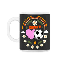 Load image into Gallery viewer, Soccer Shirt, Love Heart Soccer Tee, Soccer Gift Idea, Soccer Girls - 11oz Mug - Black on White
