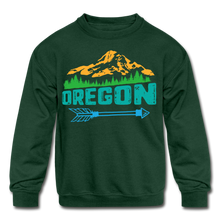 Load image into Gallery viewer, Oregon Kids' Crewneck Sweatshirt - forest green

